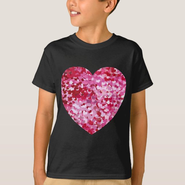 Camiseta Corazones confetti rosadas (Anverso)
