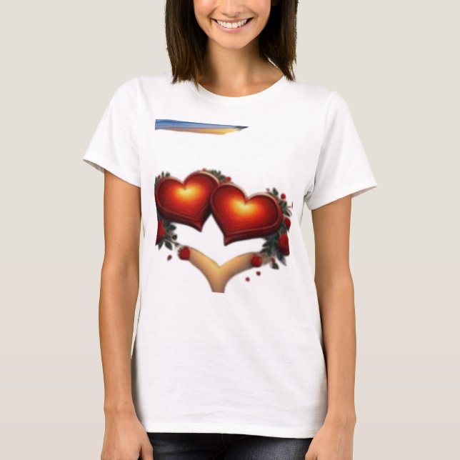 Camiseta Corazones Conjuntas. (Anverso)