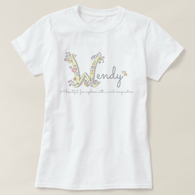 Camiseta Corazones conocidos del monograma de los chicas W (Diseño del anverso)