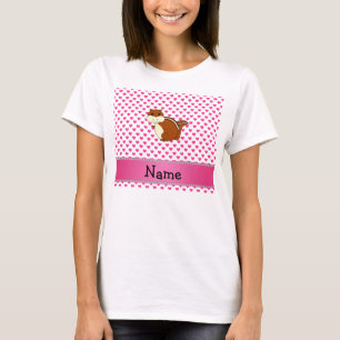 Camiseta Corazones conocidos personalizados del rosa del