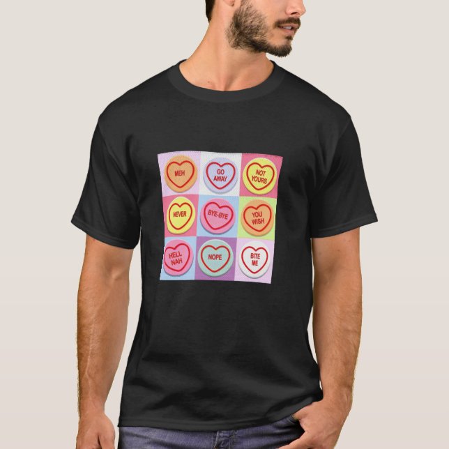 Camiseta Corazones contra el Día de San Valentín Candy Vale (Anverso)