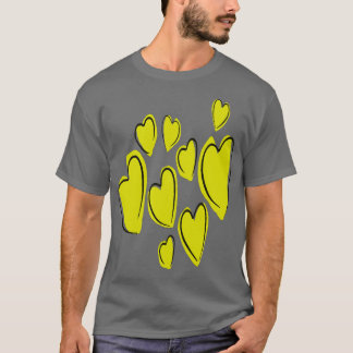 Camiseta Corazones cortos dibujaron un audaz garabato román