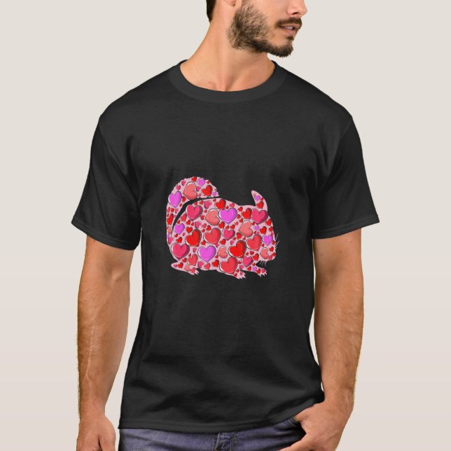 Camiseta Corazones Cute Chinchilla Animales divertidos Love (Anverso)