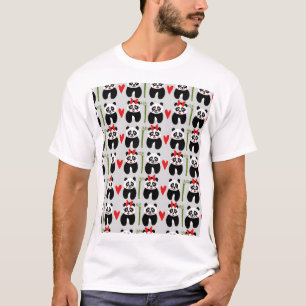 Camiseta Corazones Cute Pandas: Patrón de niños