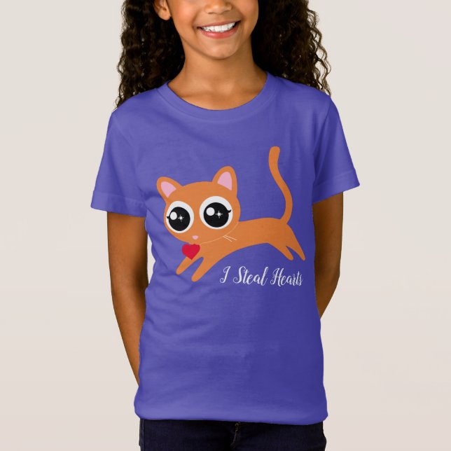 Camiseta Corazones de acero para gato gatito (Anverso)