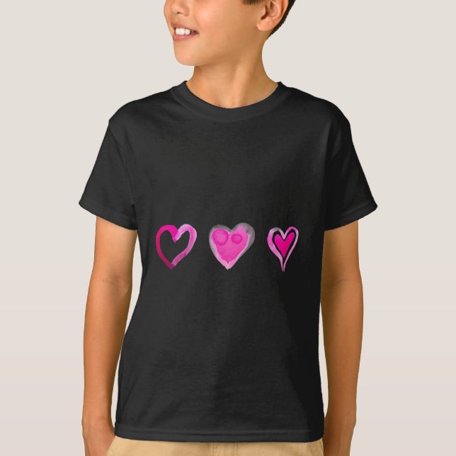 Camiseta Corazones de amor rosados dulces románticos (Anverso)