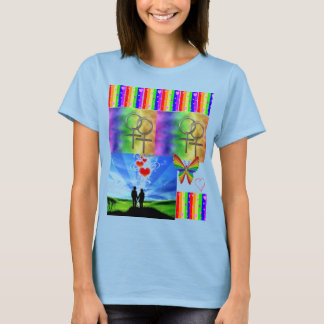 Camiseta corazones de arco iris