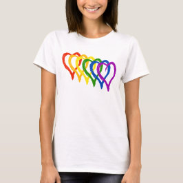 Camiseta Corazones de arcoiris del Orgullo Gay de San Valen