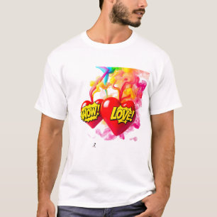 Camiseta Corazones de arte pop audaces y vibrantes para cad