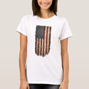Camiseta Corazones de bandera americana vintage diseño patr
