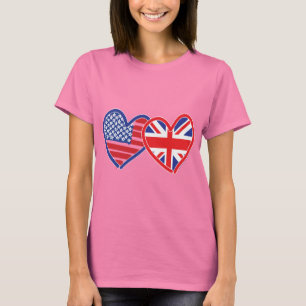 Camiseta Corazones de bandera/bandera de la Unión American