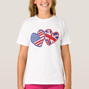 Camiseta Corazones de bandera patriótica de Estados Unidos 