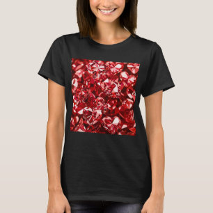 Camiseta Corazones de brillantes de cristal rojo
