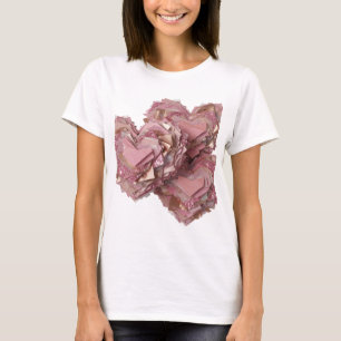 Camiseta Corazones de brillo diseño de plata crujiente