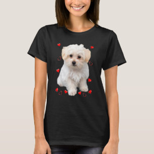 Camiseta Corazones de Cachorro Maltés