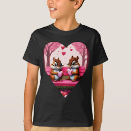 Camiseta Corazones de caramelo de ardillas felices