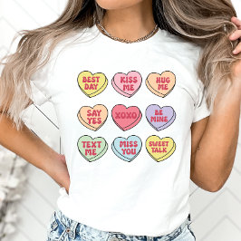 Camiseta Corazones de caramelo de San Valentín, camiseta, c
