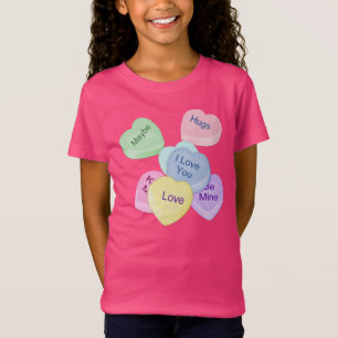 Camiseta Corazones de caramelo y texto