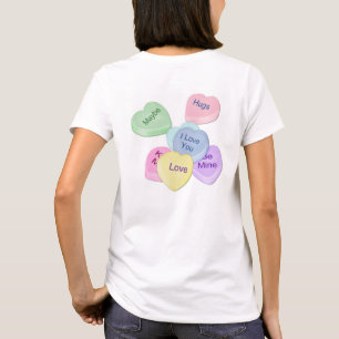 Camiseta Corazones de caramelo y texto