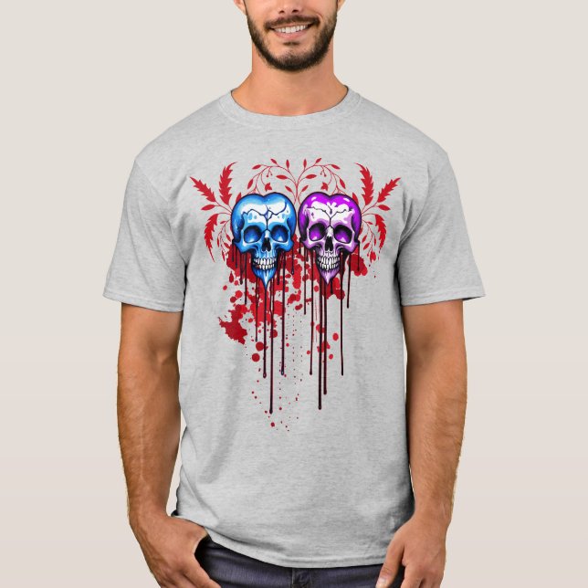 Camiseta Corazones de cráneo (Anverso)