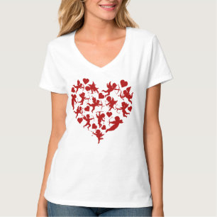 Camiseta Corazones de Cupido Día de San Valentín Romántico