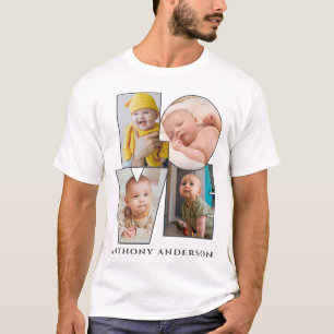 Camiseta Corazones de fotos y texto de plantilla de amor pe
