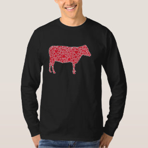 Camiseta Corazones de ganado Valentine S Day Chica de la gr