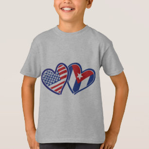Camiseta Corazones de la bandera de EE.UU. CUBA