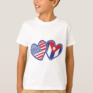 Camiseta Corazones de la bandera de EE.UU. CUBA