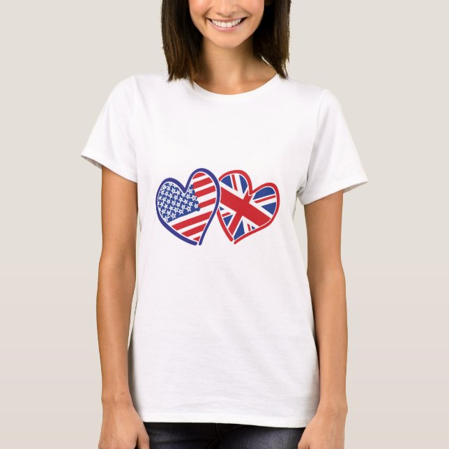 Camiseta Corazones de la bandera de Estados Unidos y el Rei (Anverso)