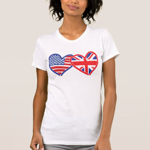 Camiseta Corazones de la bandera estadounidense/bandera de 