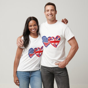Camiseta Corazones de la bandera estadounidense/bandera de 