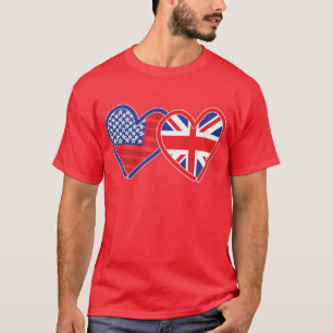 Camiseta Corazones de la bandera estadounidense/bandera de 