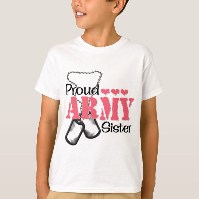 Camiseta Corazones de la hermana del ejército (Anverso)