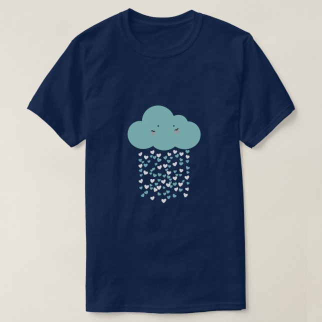 Camiseta Corazones de lluvia en la nube (Diseño del anverso)