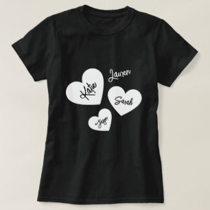 Camiseta Corazones de madres negras y blancas personalizada