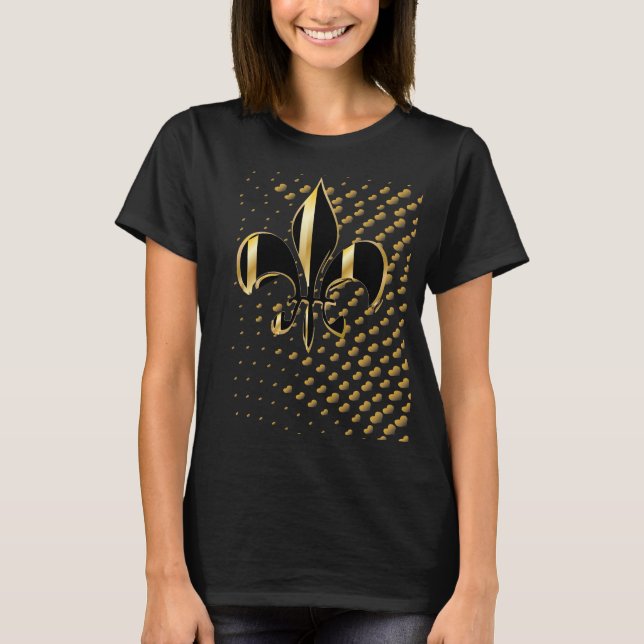 Camiseta Corazones de oro negroFleur de Lis (Anverso)
