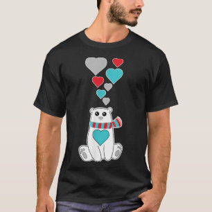 Camiseta Corazones de oso polar lindo - Amo al oso polar