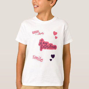Camiseta Corazones de Pegatinas de declaraciones positivas