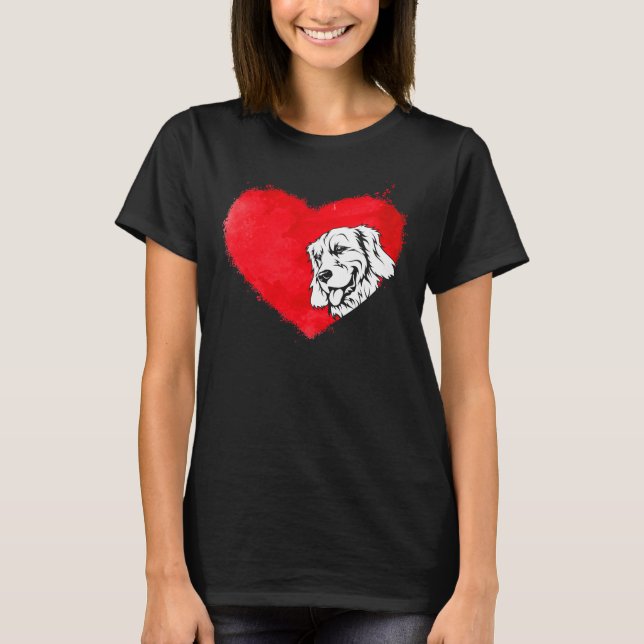 Camiseta Corazones de perro de recuperación dorada (Anverso)