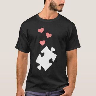Camiseta Corazones de piezas de rompecabezas