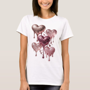 Camiseta Corazones de plata limpia de brillo y glamour