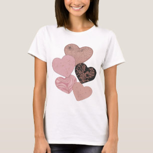 Camiseta Corazones de plata limpia diseño moderno