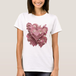 Camiseta Corazones de plata llamativos HEARTS OF LOVE diseñ