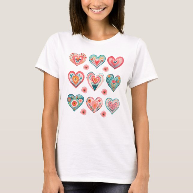 Camiseta Corazones de San Valentín (Anverso)