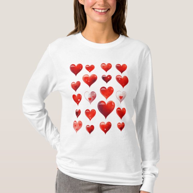 Camiseta Corazones de San Valentín (Anverso)