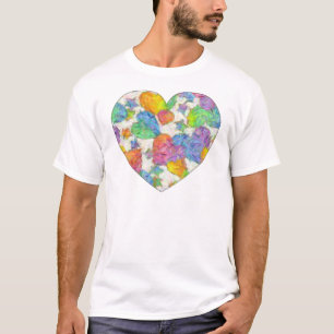 Camiseta Corazones de San Valentín Impresionistas Pastel
