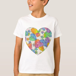 Camiseta Corazones de San Valentín Impresionistas Pastel
