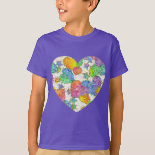 Camiseta Corazones de San Valentín Impresionistas Pastel