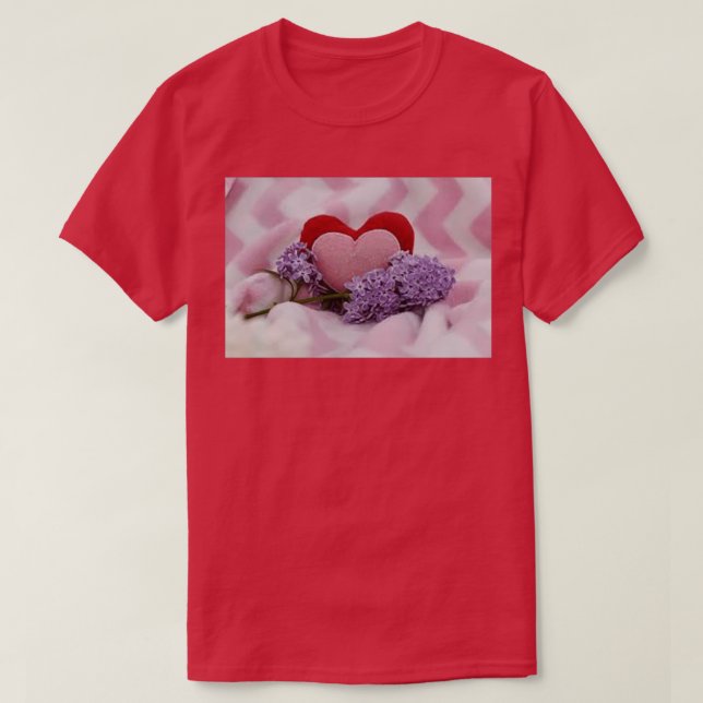 Camiseta Corazones de tela pastoral suave (Diseño del anverso)